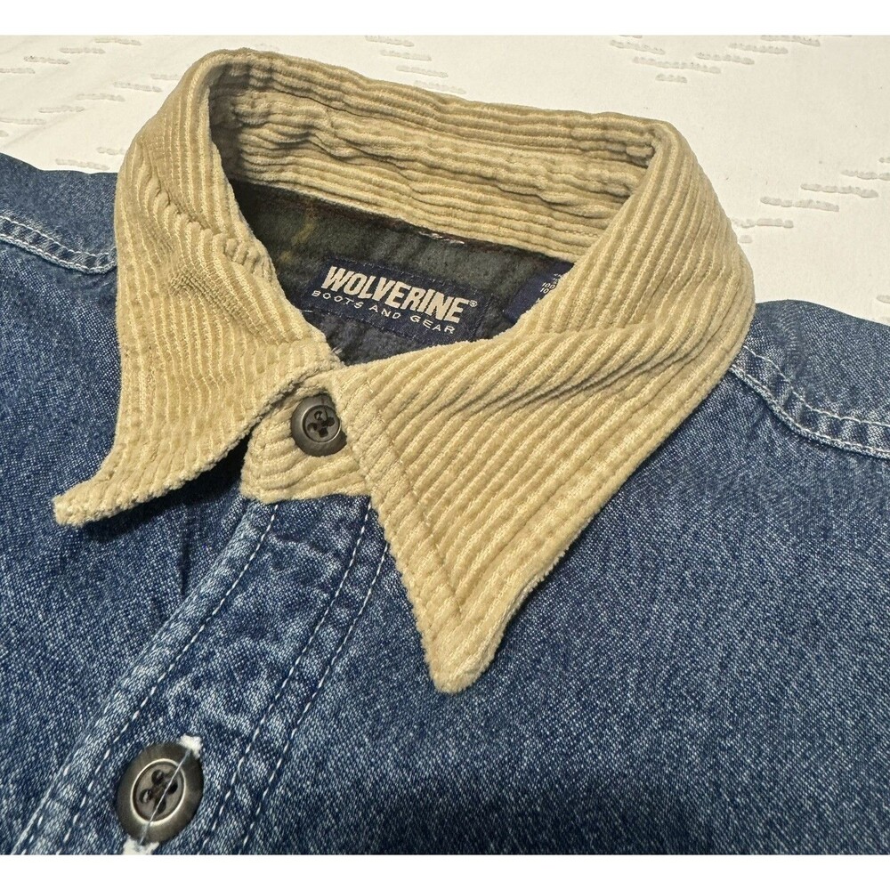 Wolverine Blanket Lined Denim Barn Jacket Men’s Size Large Corduroy Vintage